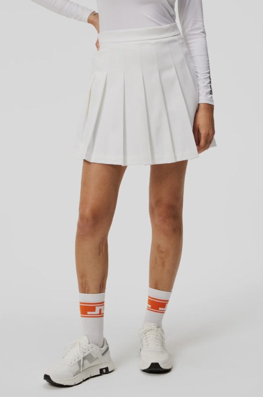 J.Lindeberg Adina Pleated Golf Skirt XL White Includes Matching Shorts NEW